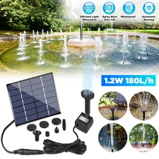 Solar Power Bird Bath Fountain Pump Upgrade 1.2W Solar Fountain With 5 Nozzles