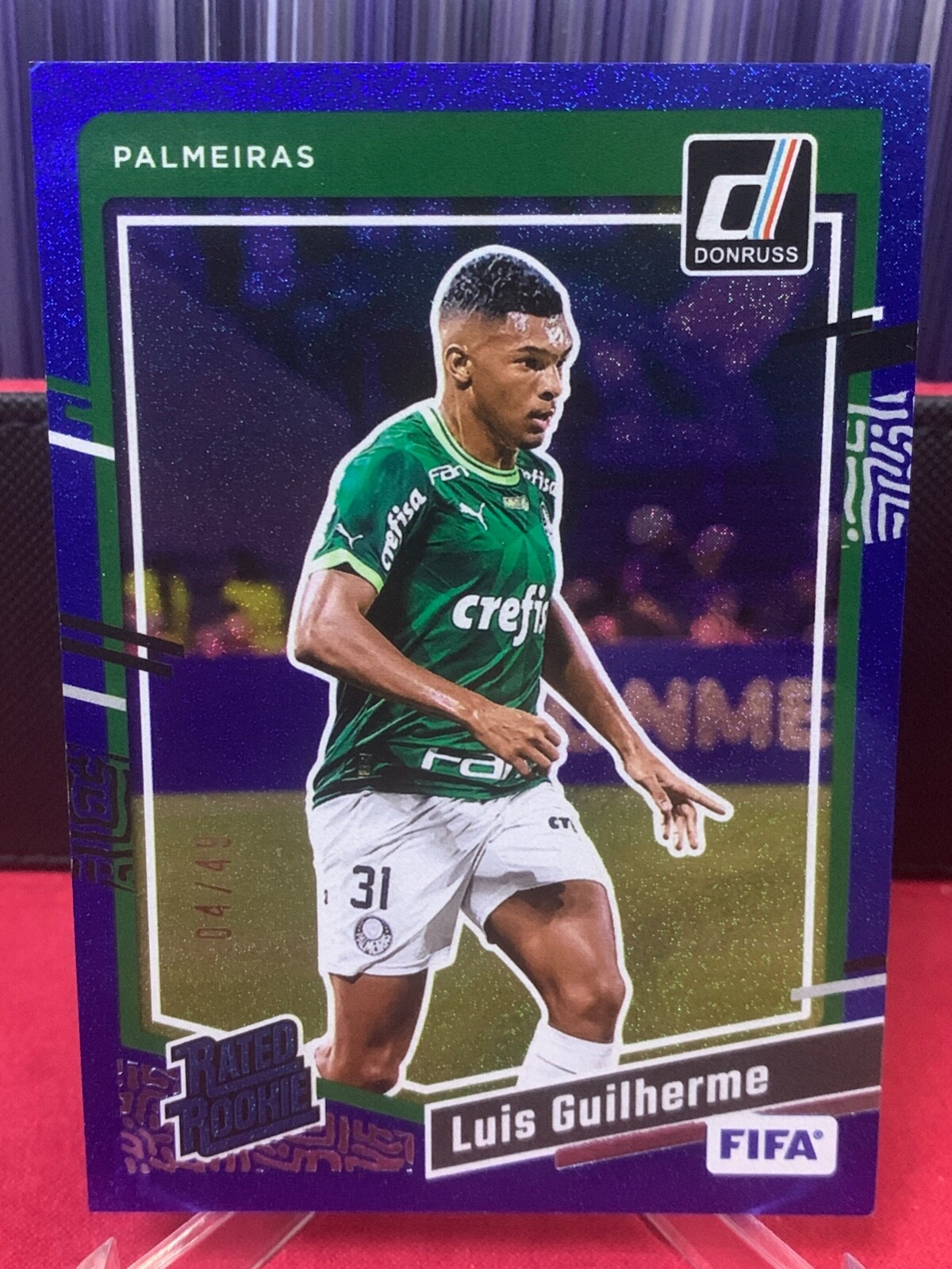 2023-24 PANINI DONRUSS RATED ROOKIE BLUE RC LUIS GUILHERME BRAZIL #04/49