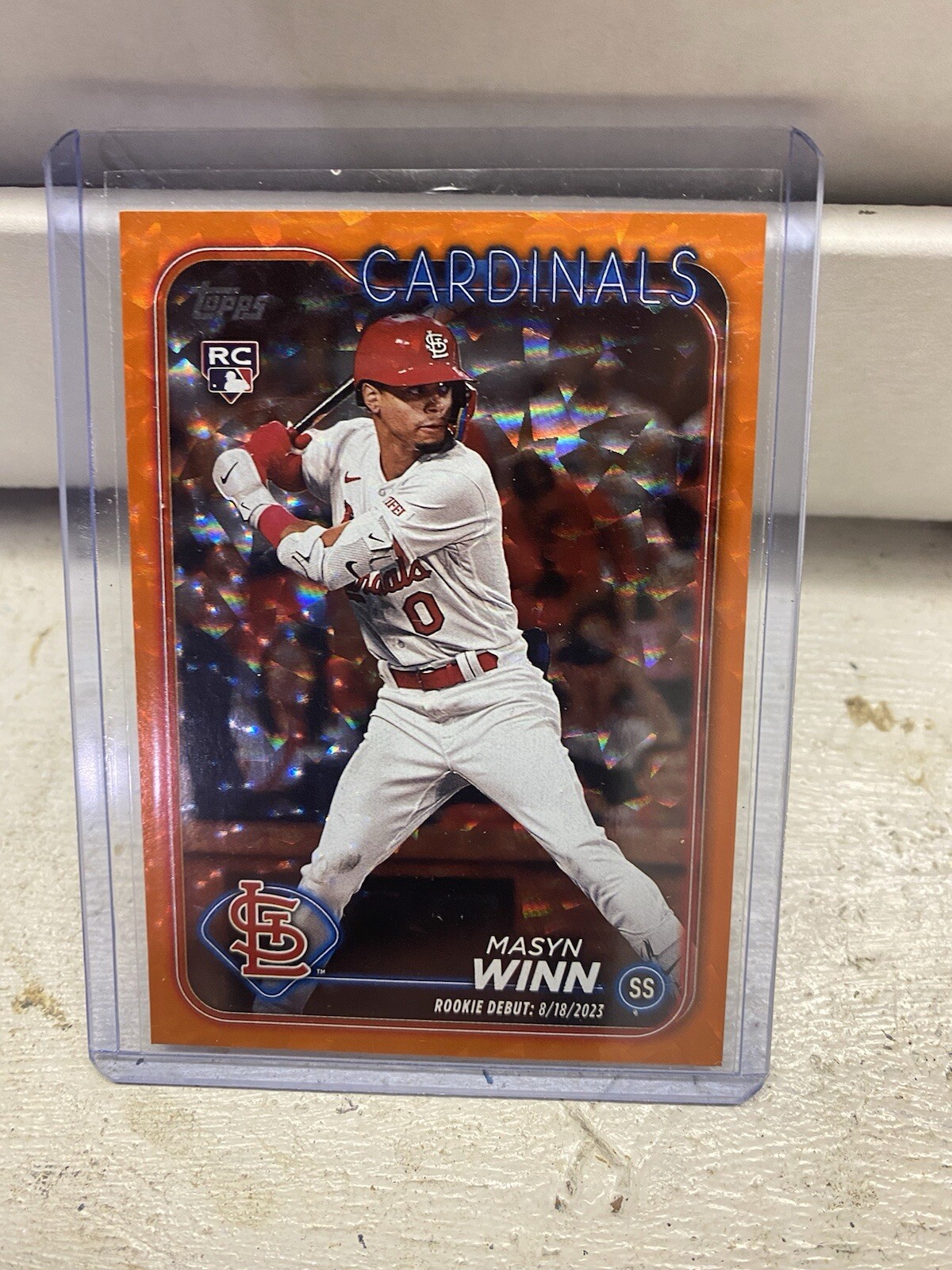 Masyn Winn 2024 Topps Update Rookie Debut ORANGE Crackle Cardinals /299 SP MLB