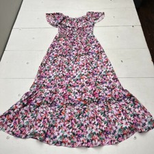 Multicolored Floral Print Short Sleeve Sun Dress Women's Size Small NEW