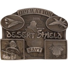 Operation Desert Storm Shield Air Force Marine Navy Army NOS Vintage Belt Buckle