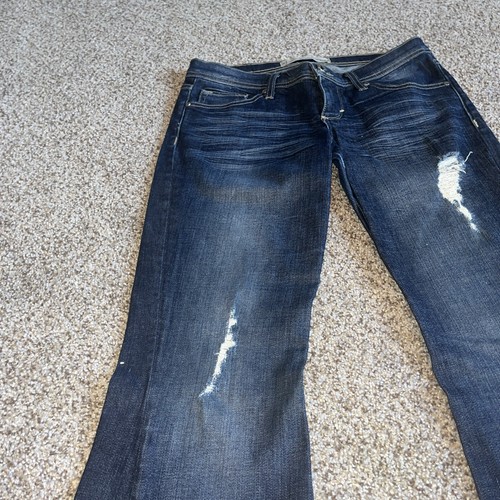 DENIMOCRACY Women's jeans size 28 (30x32.5) Flare Leg Distressed Denim - Picture 3 of 17