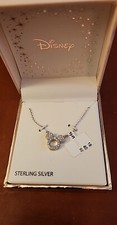 Disney Park Mickey Mouse .925 Sterling Silver  CZ Charm 18" Necklace Brand New