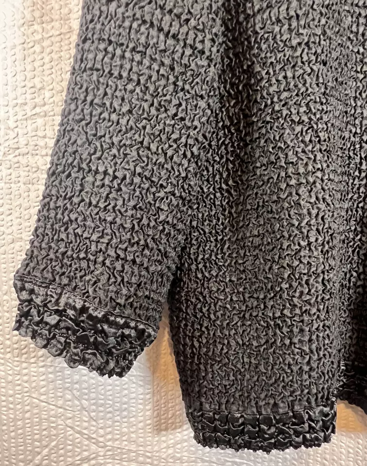 Chaqueta de palomitas de maíz vintage Carole Little acanaladas negra XL Preppy wear Work Corp Y2K Foto 3 de 4