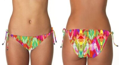 Swim Systems by sunsets  G211 Electric Ikat Tie Side Bikini Bottom Size M