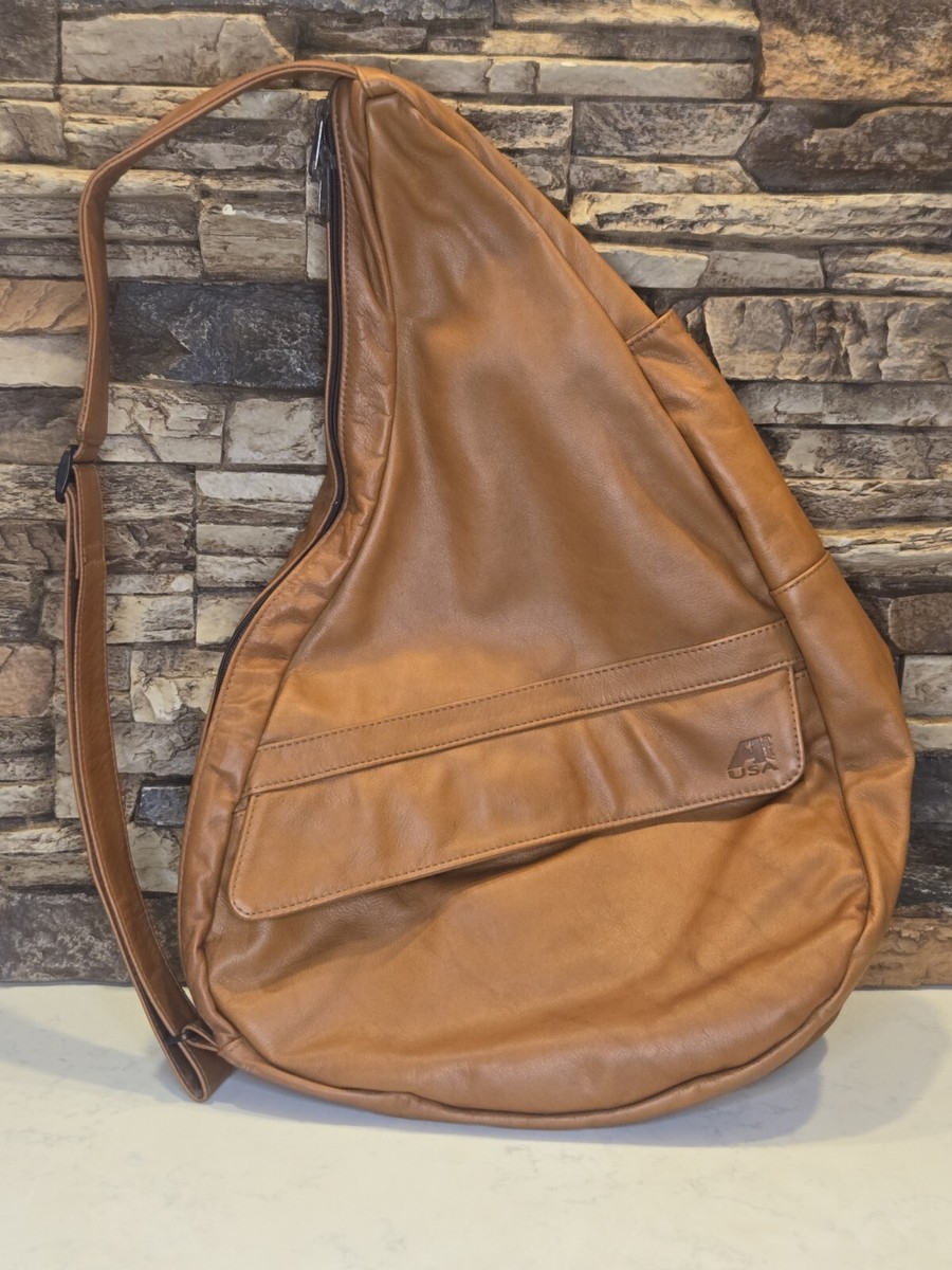 Vintage Ameribag Brown Leather Sling Bag Made in USA | eBay display picture 3