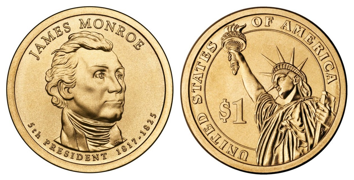 JAMES MONROE 5TH President (1817-1825) 2008 P One Dollar Coin US