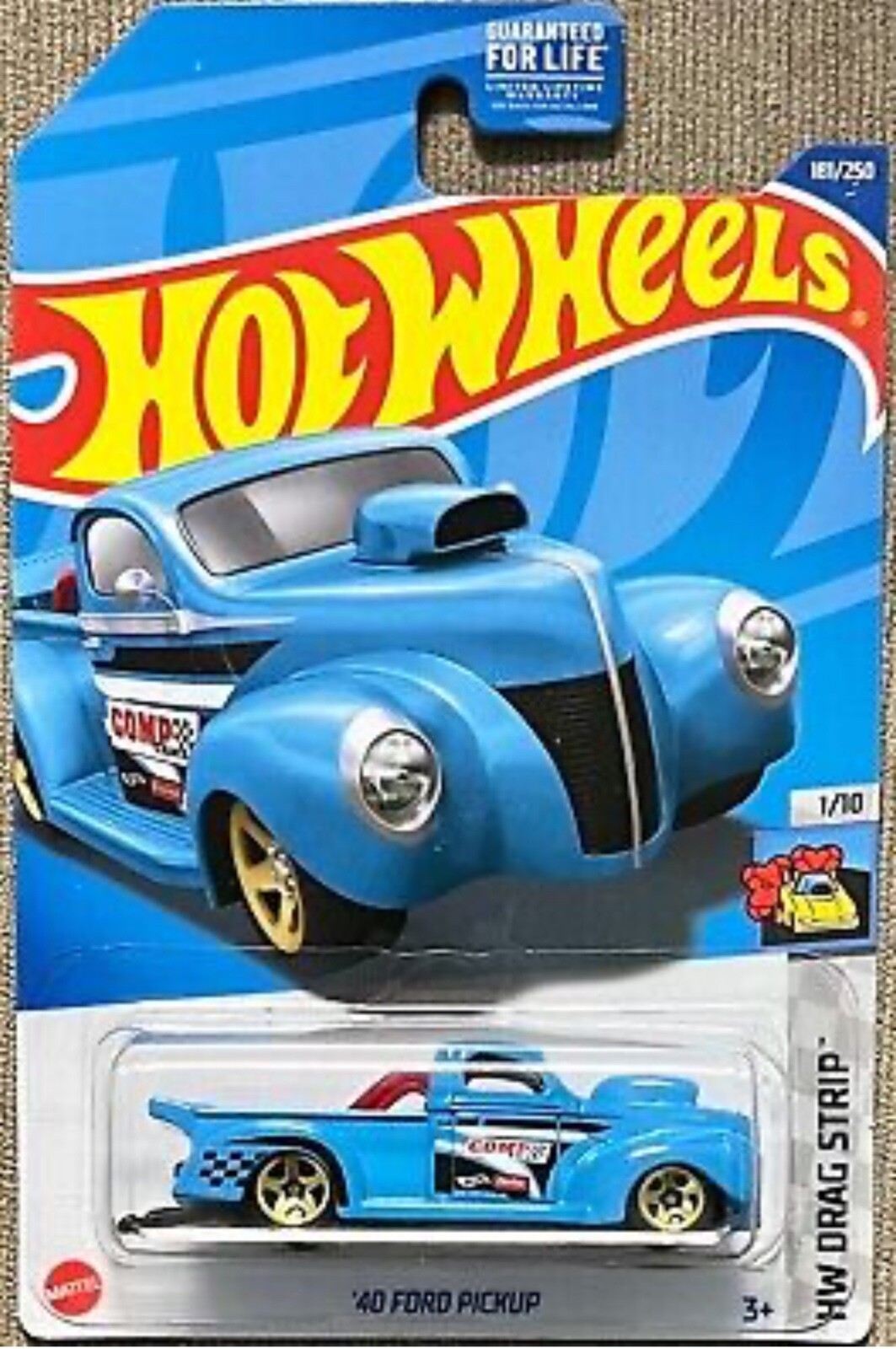 2022 Hot Wheels '40 FORD PICKUP #181 blue truck;COMP CAMS 🏁DRAG STRIP🏁case K