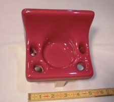  Glossy Burgundy Ceramic Toothbrush  Tumbler / Cup Holder: from the 1960's