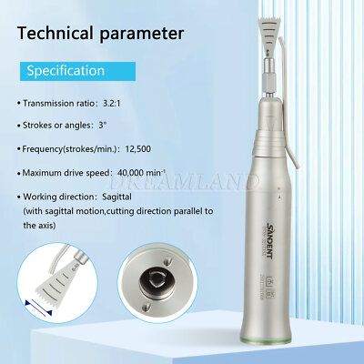 Dental Sagittal Saw Surgical Straight Handpiece Back & Forth Reciprocation