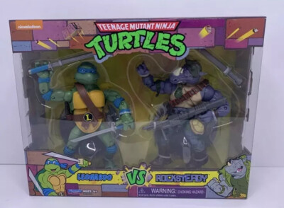 Playmates Toys TMNT Teenage Mutant Ninja Turtles LEONARDO VS ROCKSTEADY 2pk 2021