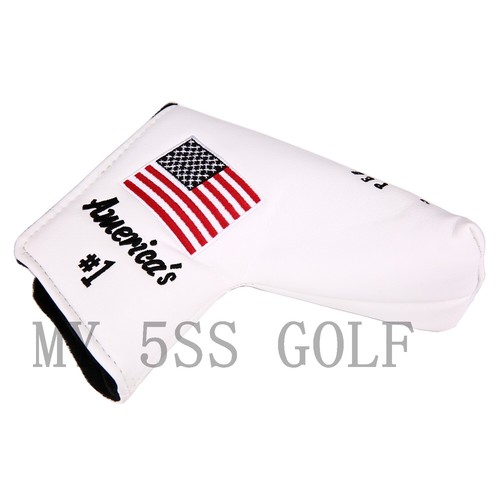 Cubierta de cabeza de putter hoja de golf bordada playa guijarros bandera de Estados Unidos - Imagen 9 de 10