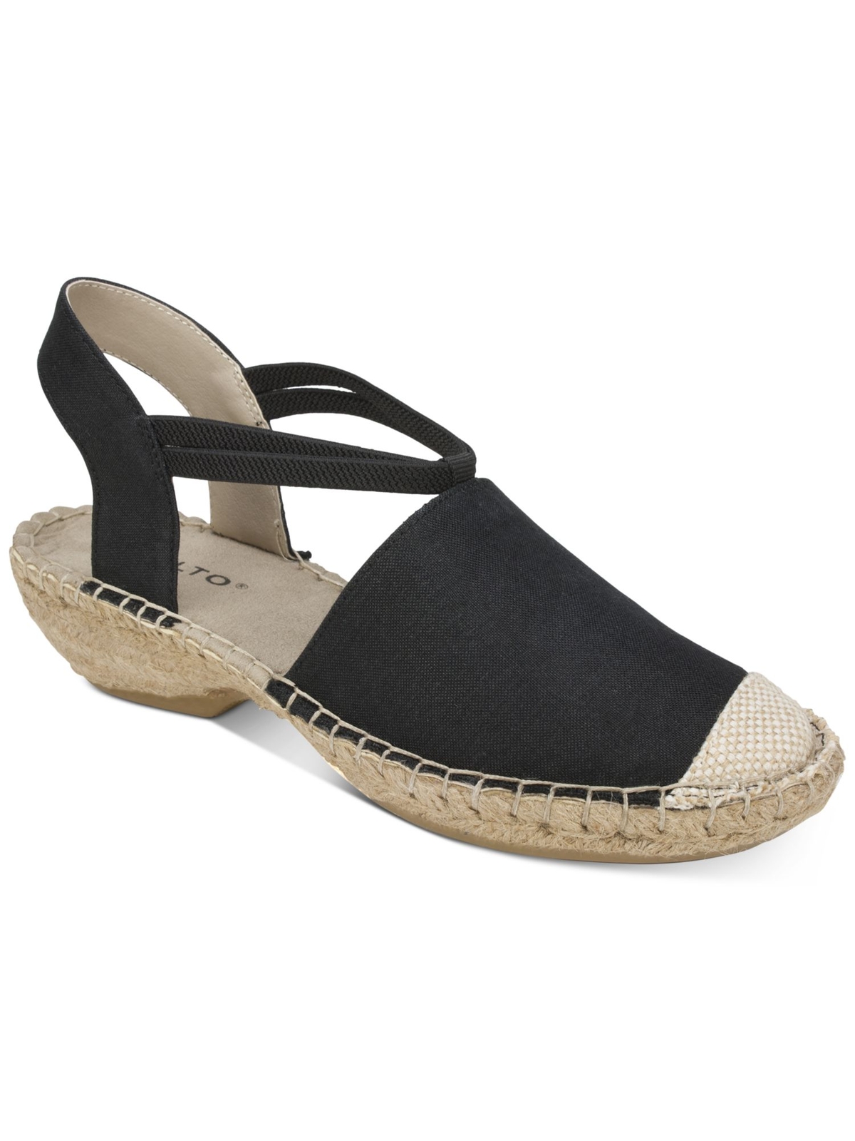 RIALTO Женские черные джутовые сандалии на танкетке с ремешком и ремешком на пятке, 6 м