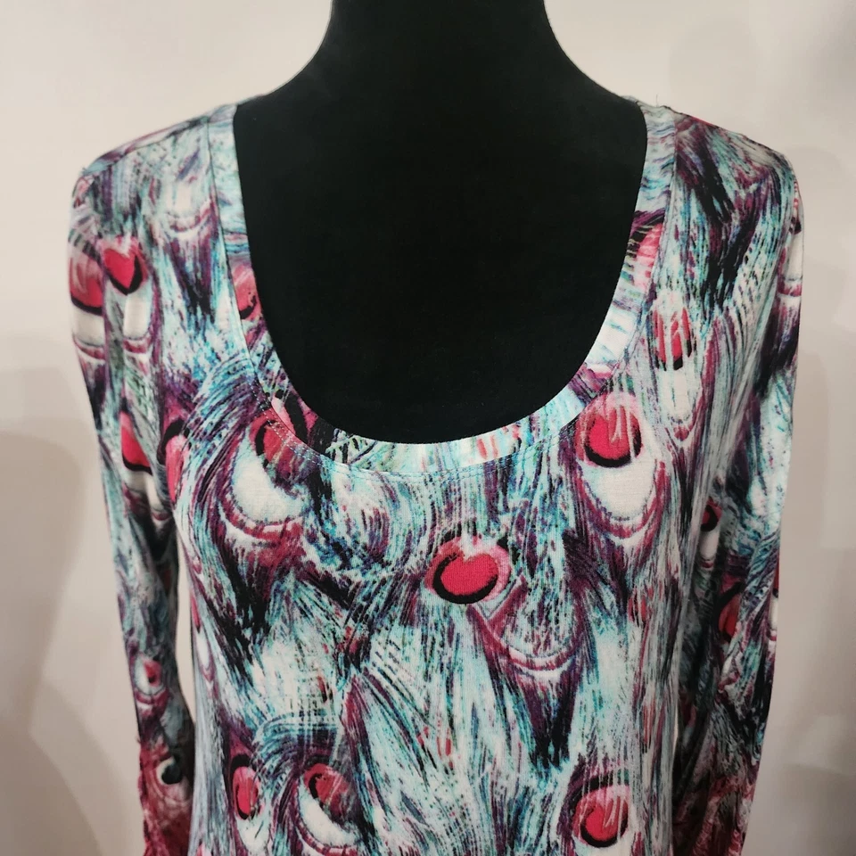 Túnica Grace Elements Floral Geométrico Multicolor Pañuelo Dobladillo Talla Grande Foto 2 de 4