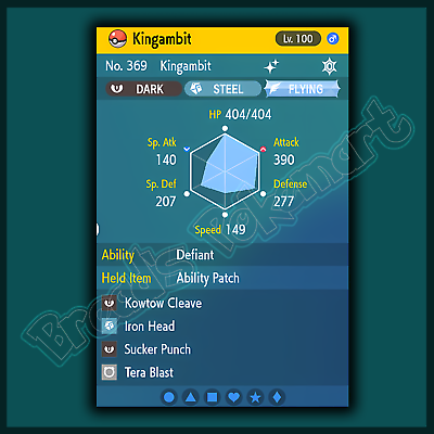 KINGAMBIT ✨SHINY✨/NonShiny 6IV - Pokemon SCARLET and VIOLET Battle Ready  VGC EVs