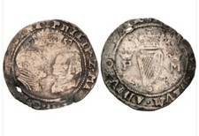 1557 Philip & Mary Groat, Ireland, mm Rose, Spink 6501(B/C)