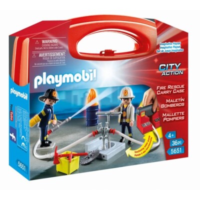 PLAYMOBIL #5651 FIRE RESCUE CARRYING CASE NEW