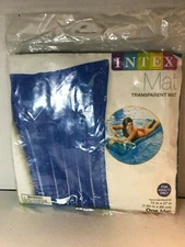 Intex Mat Pool Float Pack Swimming Inflatable Blue Transparent Adult 72" x 27" 