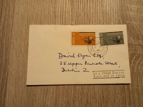 Ireland Eire First Day Cover 1965 Yeats Poet Centenary Dublin
