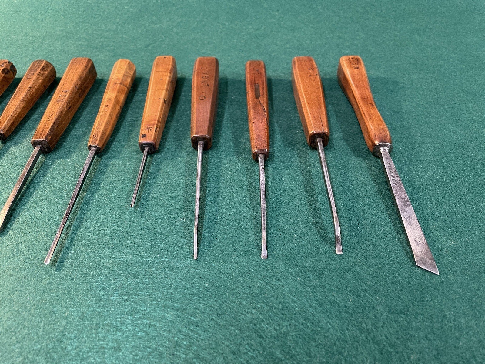Set of 12 vintage wood carving chisels. Addis, Hatton, etc eBay