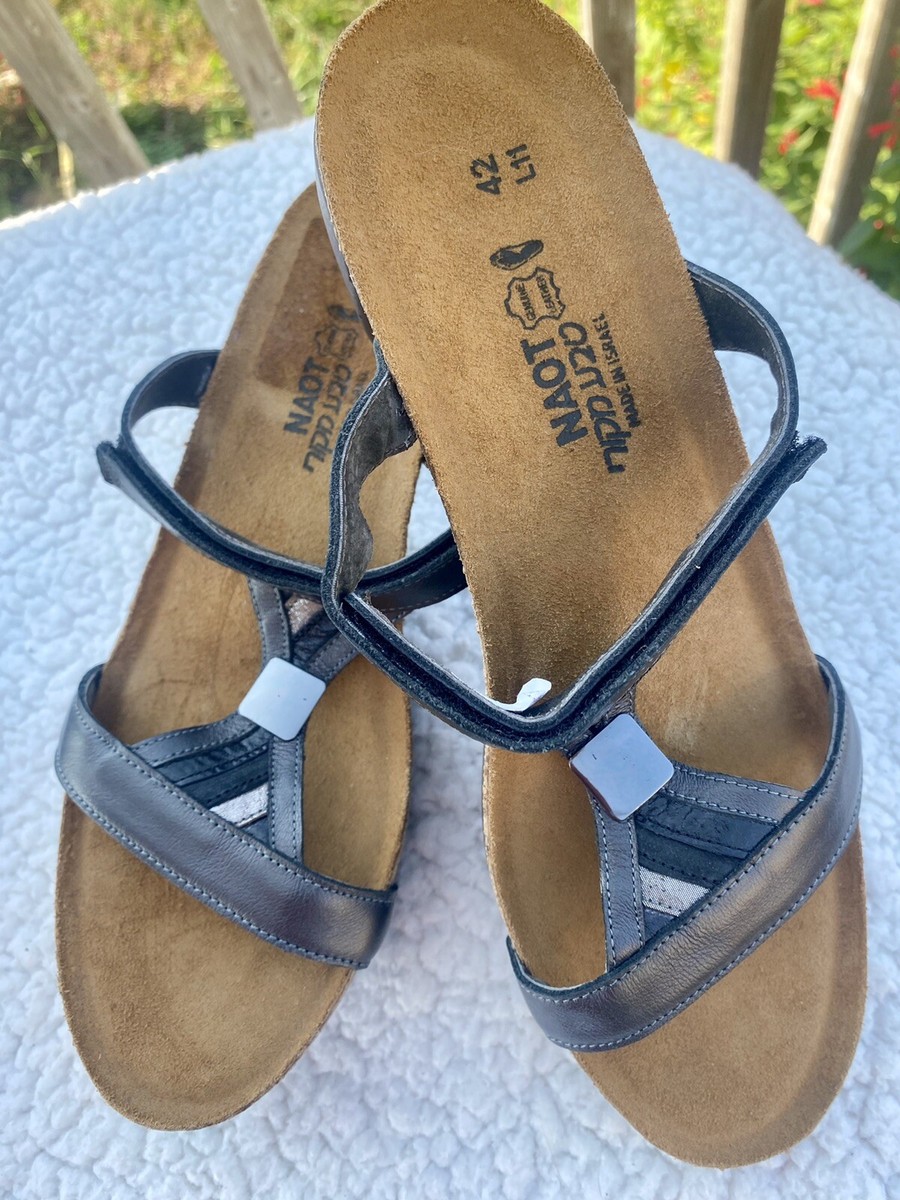 Naot Sandals Fusion Pump Gray Silver Women's 11 L (42) Slip On