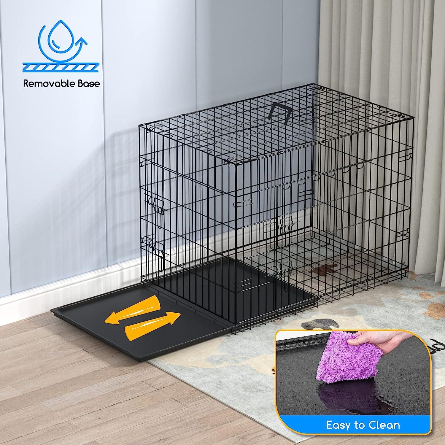 Dog Cage Puppy Training Crate Small Medium Large XL XXL Metal Cages Pet