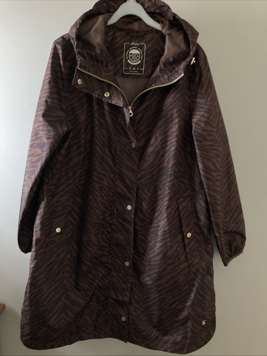 Joules Waybridge Relaxed Fit Waterproof Pack Away Raincoat Brown