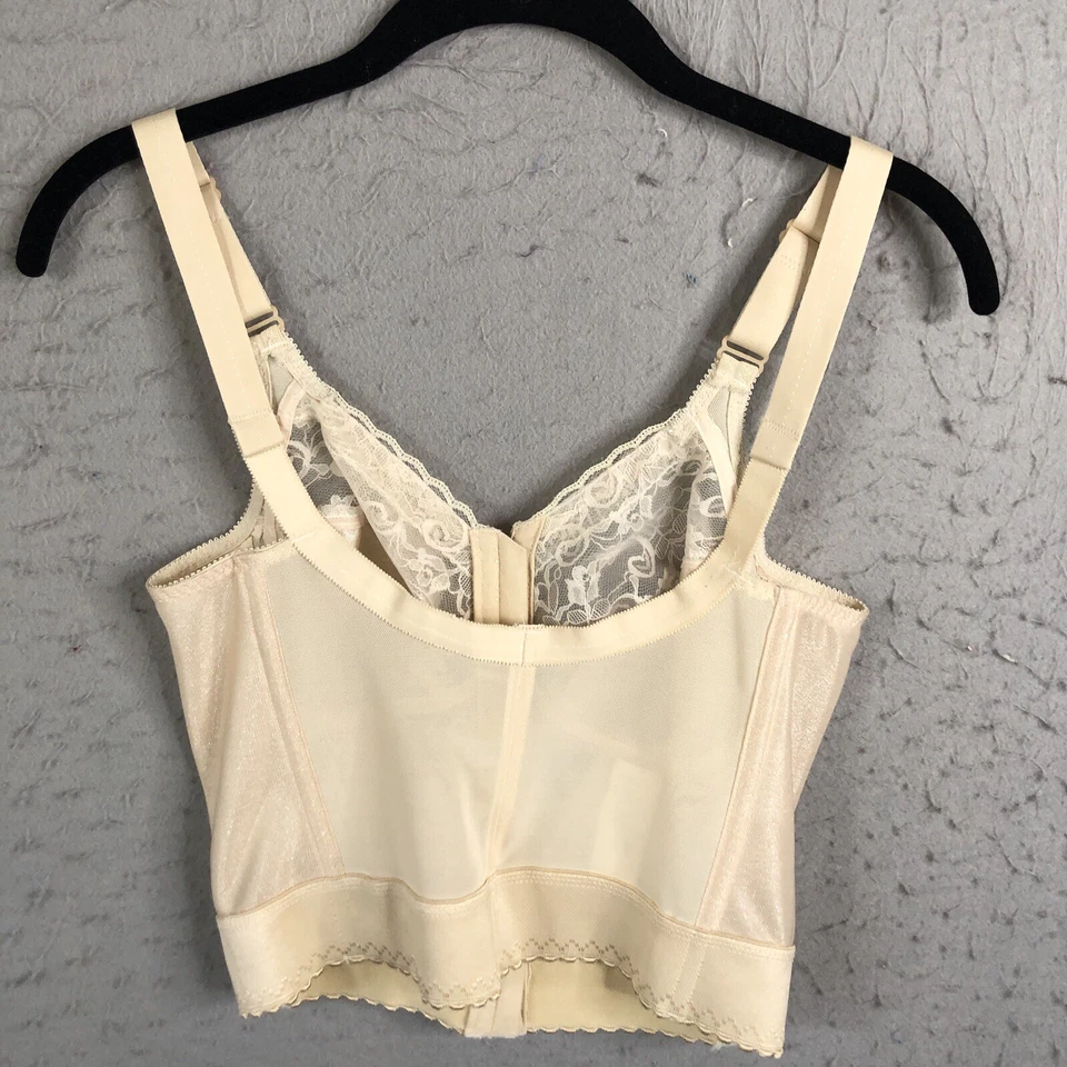 Corsé Carnaval Mujer 36B Crema Encaje Femenino Victoriano Gancho Frontal Niña Foto 3 de 4