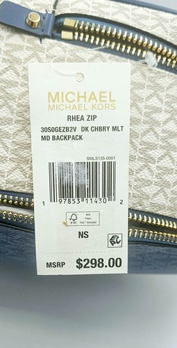 Neu mit Etikett Michael Kors Rucksack Rhea Reißverschluss Medium Farbblock Logo blau Chambray $ 298 - Bild 24 von 24