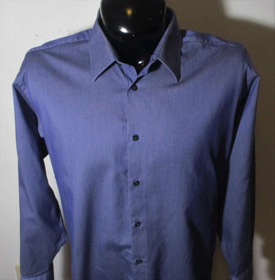 Camisa de Vestir Ben Sherman Azul Pesada Semi Denim Talla 17/34-35, XL Foto 2 de 4