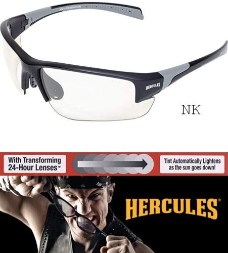 Hercules 7 24 UNBREAKABLE SUNGLASSES-Safety ANZI Photochromic Lens-Clear/Smoked - Picture 1 of 6