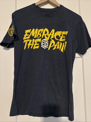 Live Sore Embrace The Pain Small T Shirt Blue Yellow Logo