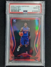 2020-21 SADDIQ BEY Panini Certified  Mirror Red Rookie #182 PSA 10 (GEM MINT)