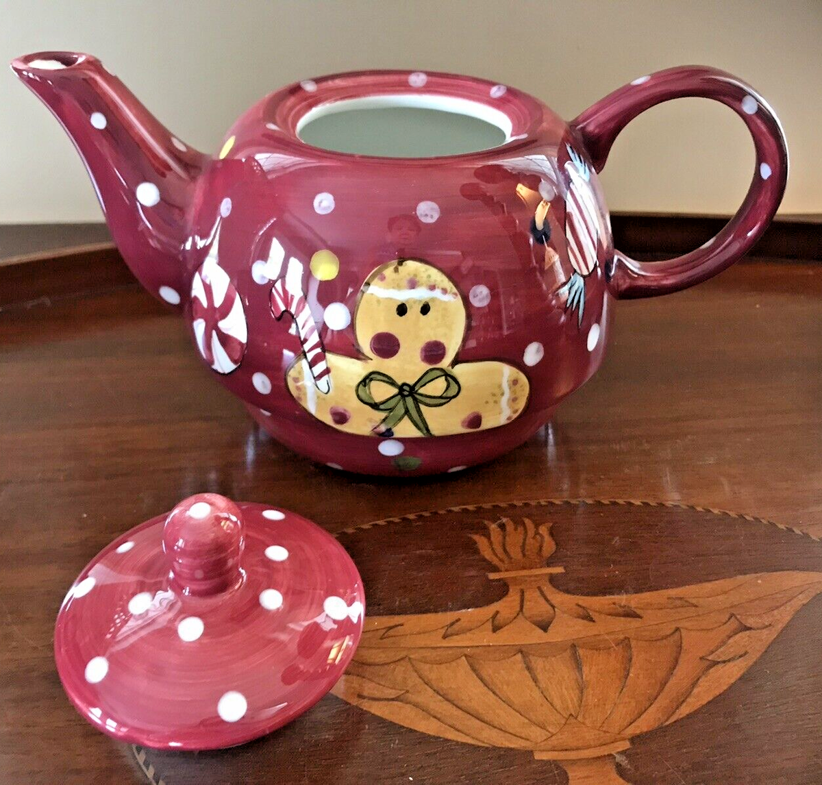 Laurie Gates Stacked Teapot & Cup Holiday Treats 3-Piece