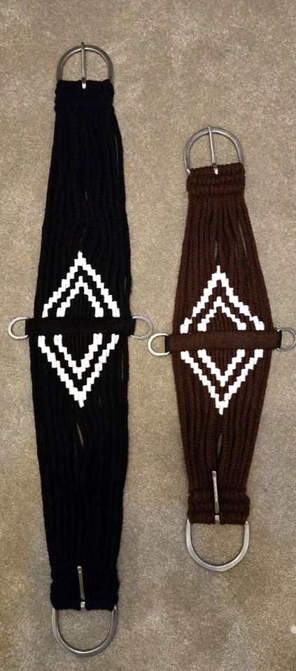 Beautiful Black/Brown Soft Western Saddle Girth Cinches Brand New Vegan 24"-38" - Image 1 of 4