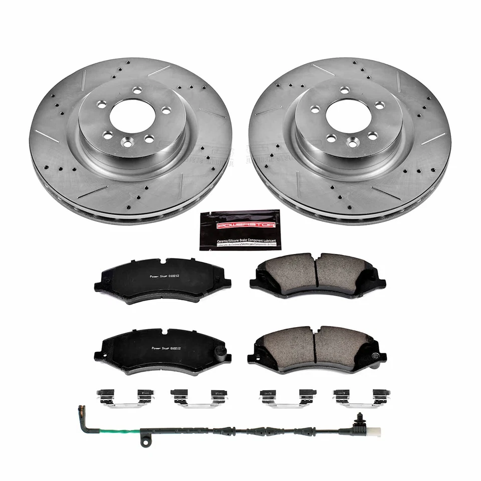 Juego de 2 ruedas Powerstop K7683 discos de freno y kits de pastillas delanteras para Land Rover LR4 Foto 3 de 3