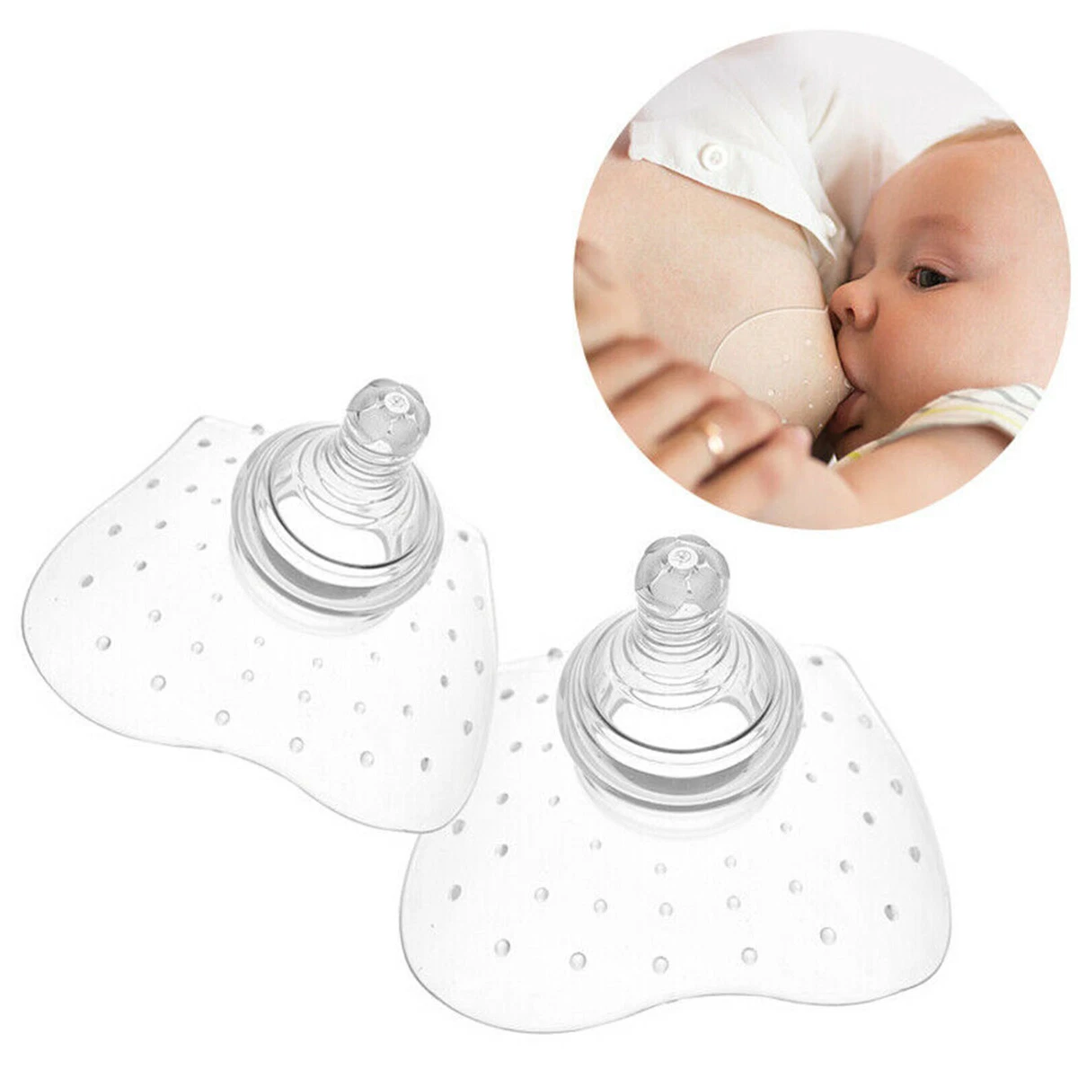 2x New Nipple Shield Maternity Silicone Protector Breastfeeding Protect  Cover US