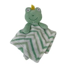 SL Home Fashions Green Frog Lovey Baby Security Blanket Stripes