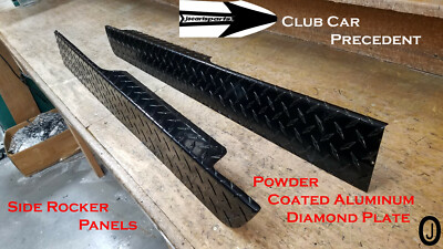 Club Car Precedent Golf Cart Powder Coated  Diamond Plate Side Rocker Panels 