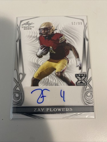 Zay Flowers 2023 Leaf Trinity Rookie Auto /99 Ravens RC