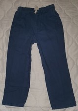 NEXT Boys Blue Blue Linen Cotton Blend Pants Trousers 5-6 years height 116cm