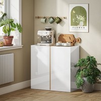 Homcom Sideboard KüChenschrank Mit 2 Soft-Close-TüRen Verstellbarer Einlegeboden