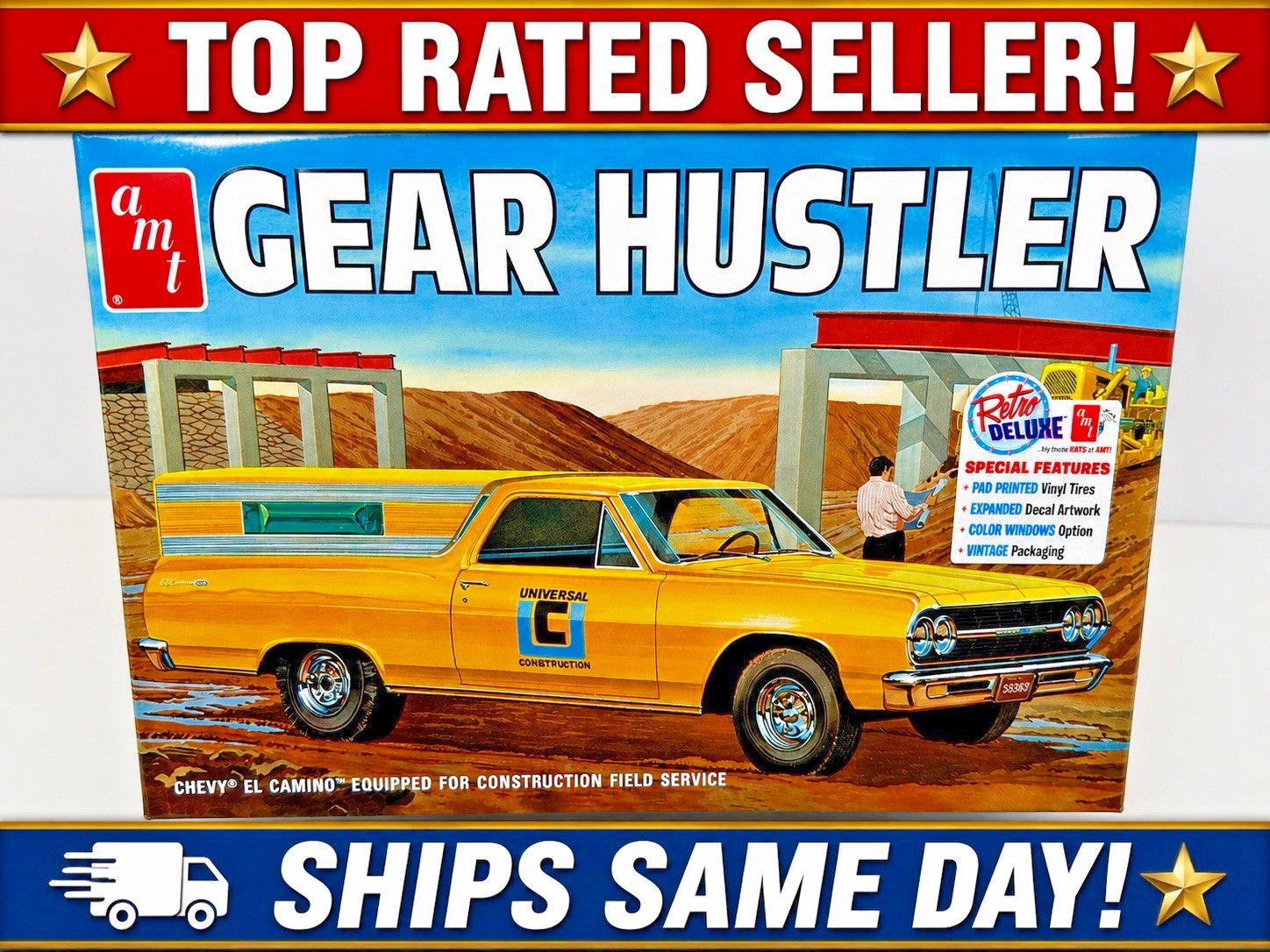 AMT Gear Hustler '65 Chevy El Camino 1096 Plastic Model 1/25 Kit FACTORY SEALED! - Thumbnail 1