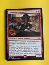 Tilonallis Beschwörer. RIX seltene menschliche Schamane Magic the Gathering Karte.