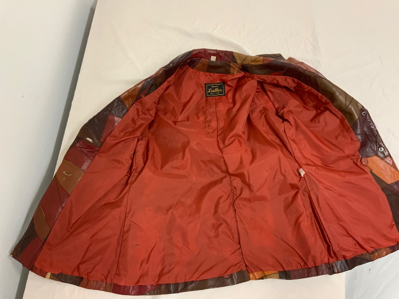 1970’s Genuine Leather, Patchwork Jacket,Brown, S… - image 13