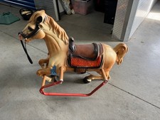 Vintage Rocking Wonder Horse Spring Bouncing Blow Mold Cowboy Western 1970-80's