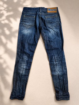 Benetton Jeans Low Waist Y2K Slim Blau Größe S - Low Waist