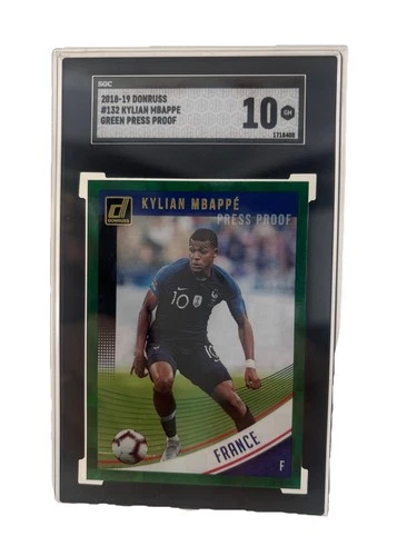 2018-19 Panini Donruss - Kylian Mbappe #132 GREEN PRESS PROOF SGC 10