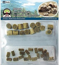 JTT Hay Bales Round and Square - HO Scale Model Railroad Farm Scenery - 95582