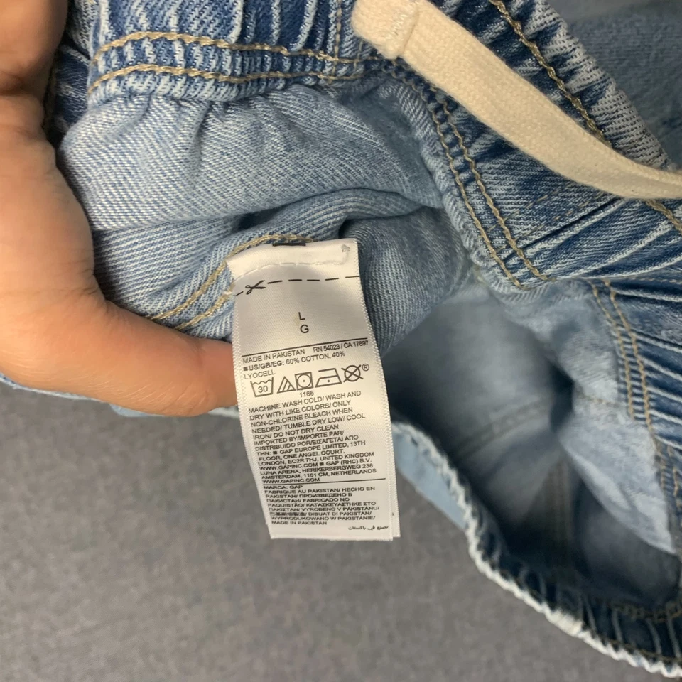 Pantalones de mezclilla GAP para mujer talla L azul lavado claro cordón cintura algodón Foto 4 de 4